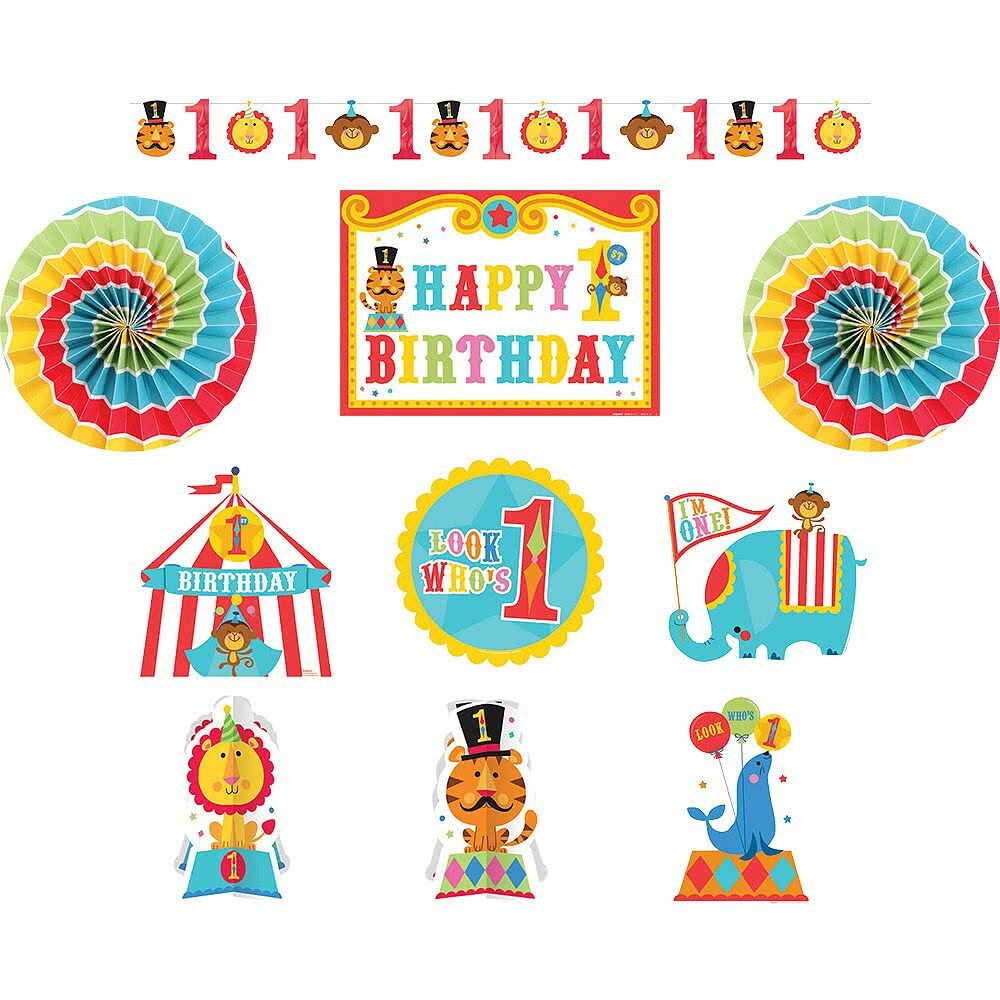 1st Birthday Circus Room Decorating Kit