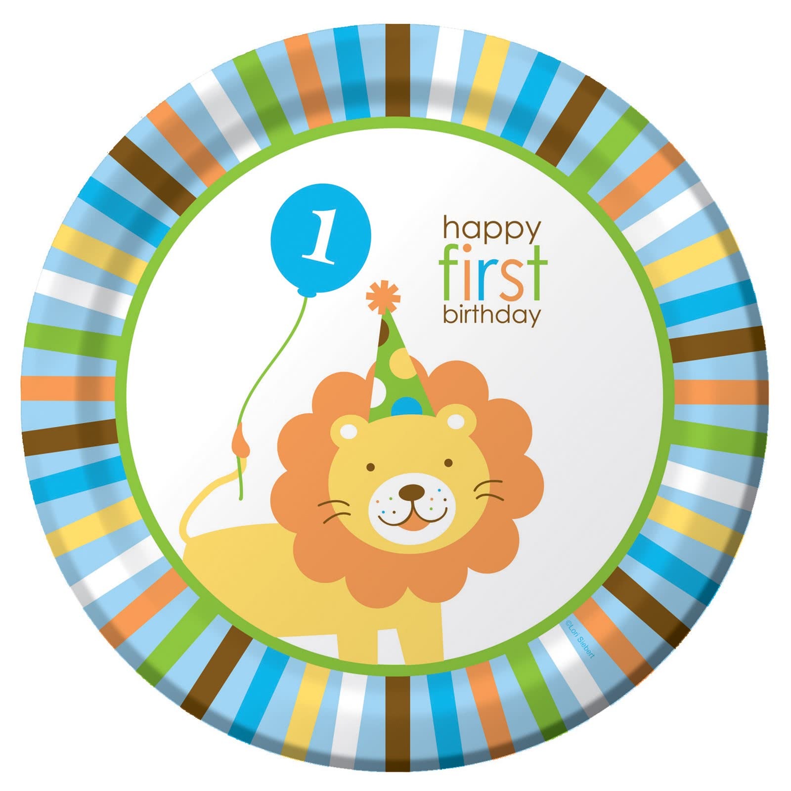 Sweet At One Boy Large Paper Plates (Pack of 8)