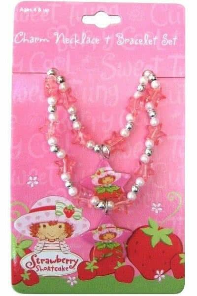 Strawberry Shortcake Charm Necklace & Bracelet Set