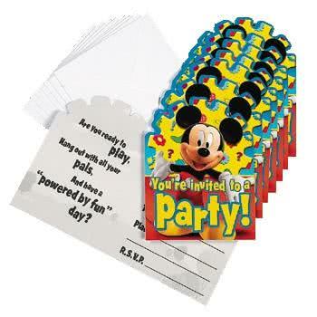 Mickey Mouse Party Invitations (Pack of 8)