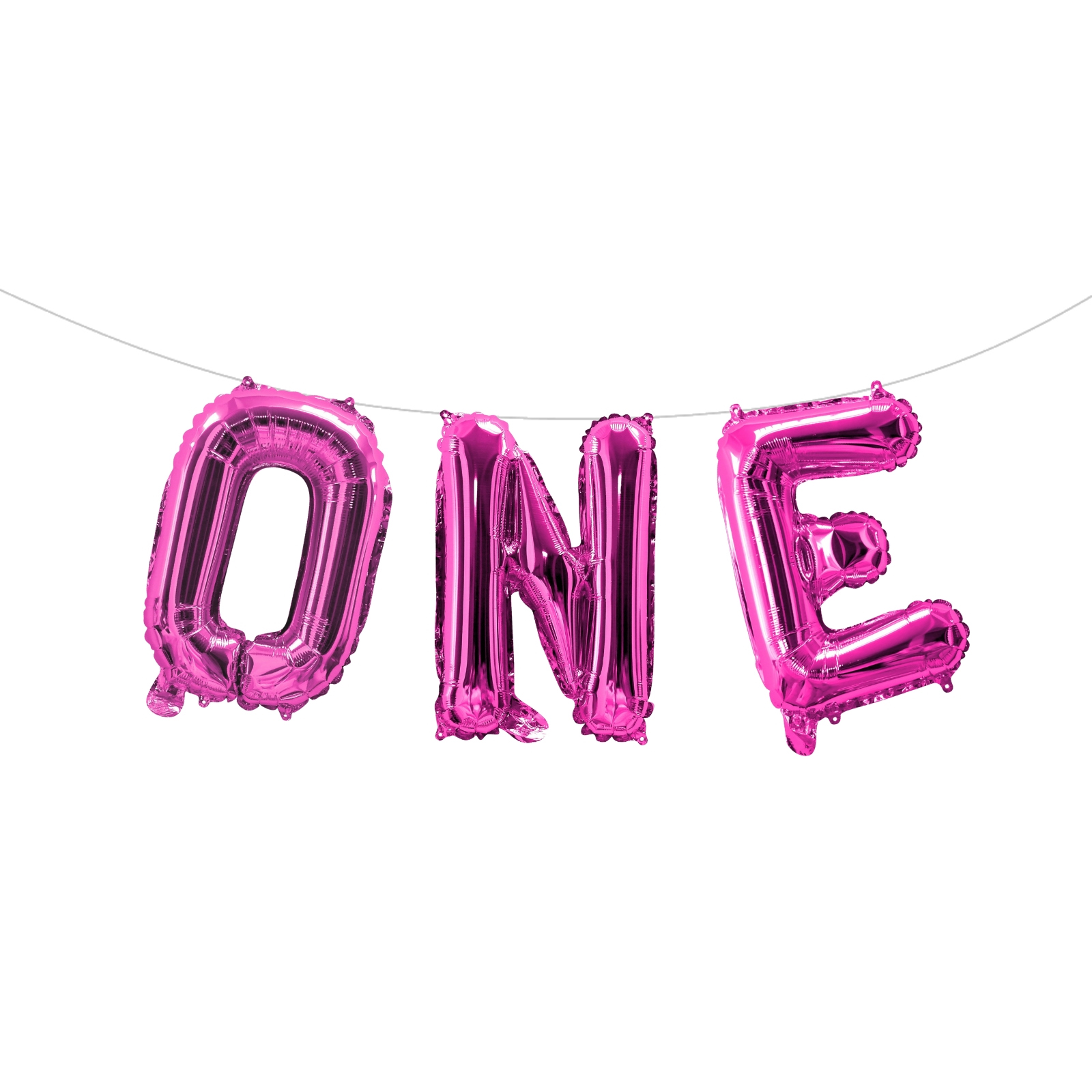 Pink 1st Birthday Foil Balloon Letter Pack (Air Fill)
