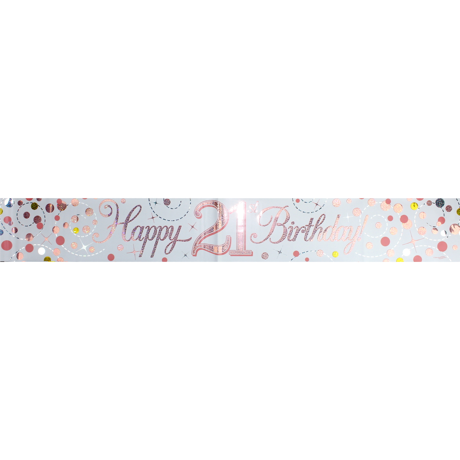 Sparkling Fizz Rose Gold 21st Birthday Banner