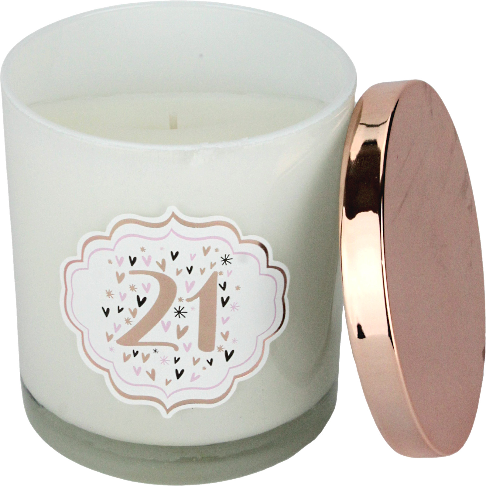 21st Birthday Pastel Hearts Scented Candle 