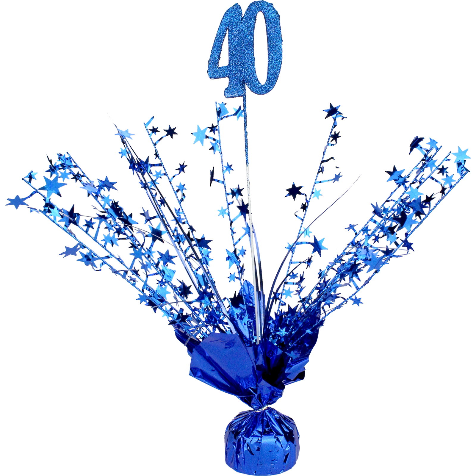 40th Birthday Blue Star Foil Spray Centrepiece