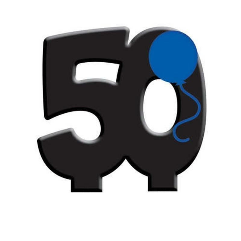 Black 50th Birthday Candle