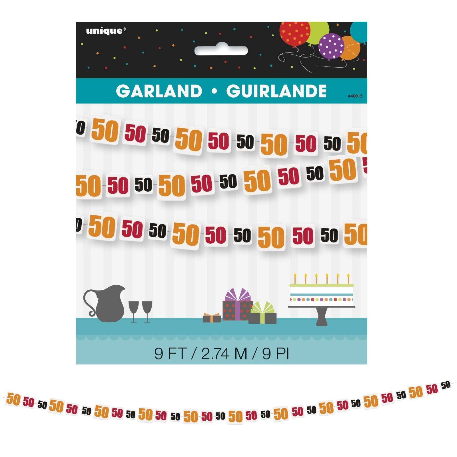 Birthday Cheer 50th Garland Banner