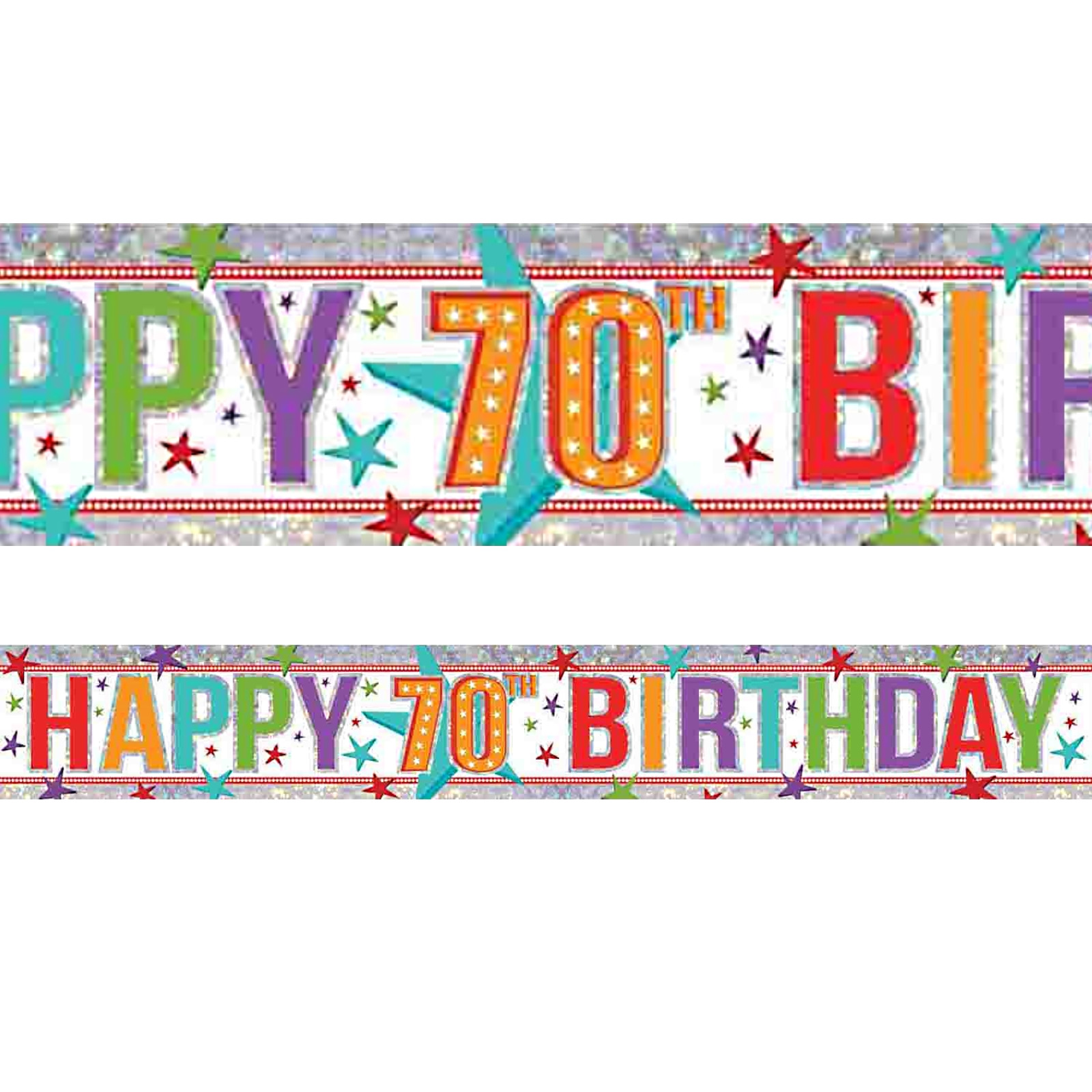 Holographic Happy 70th Birthday Banner