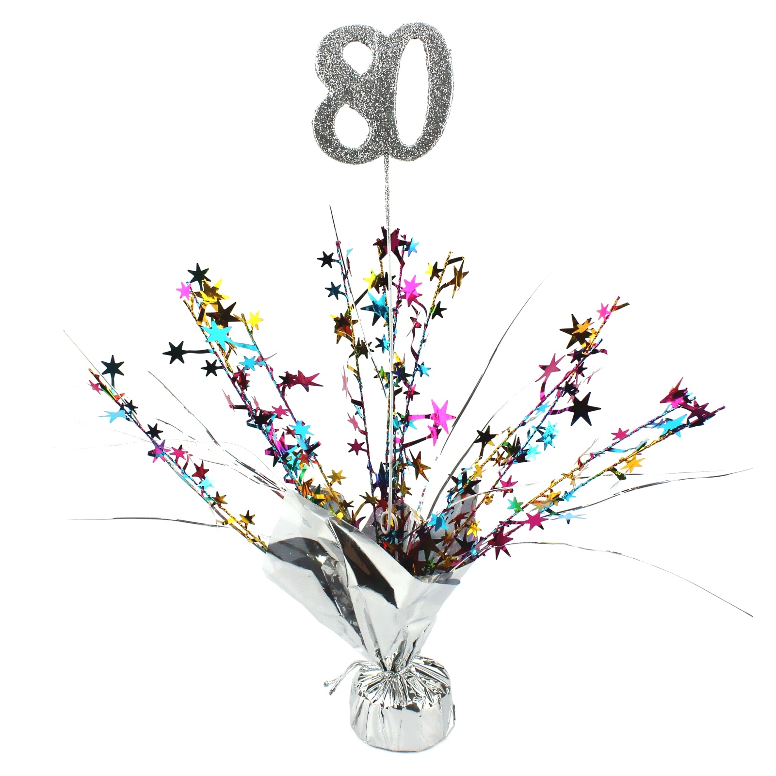 80th Balloon Weight Table Centrepiece