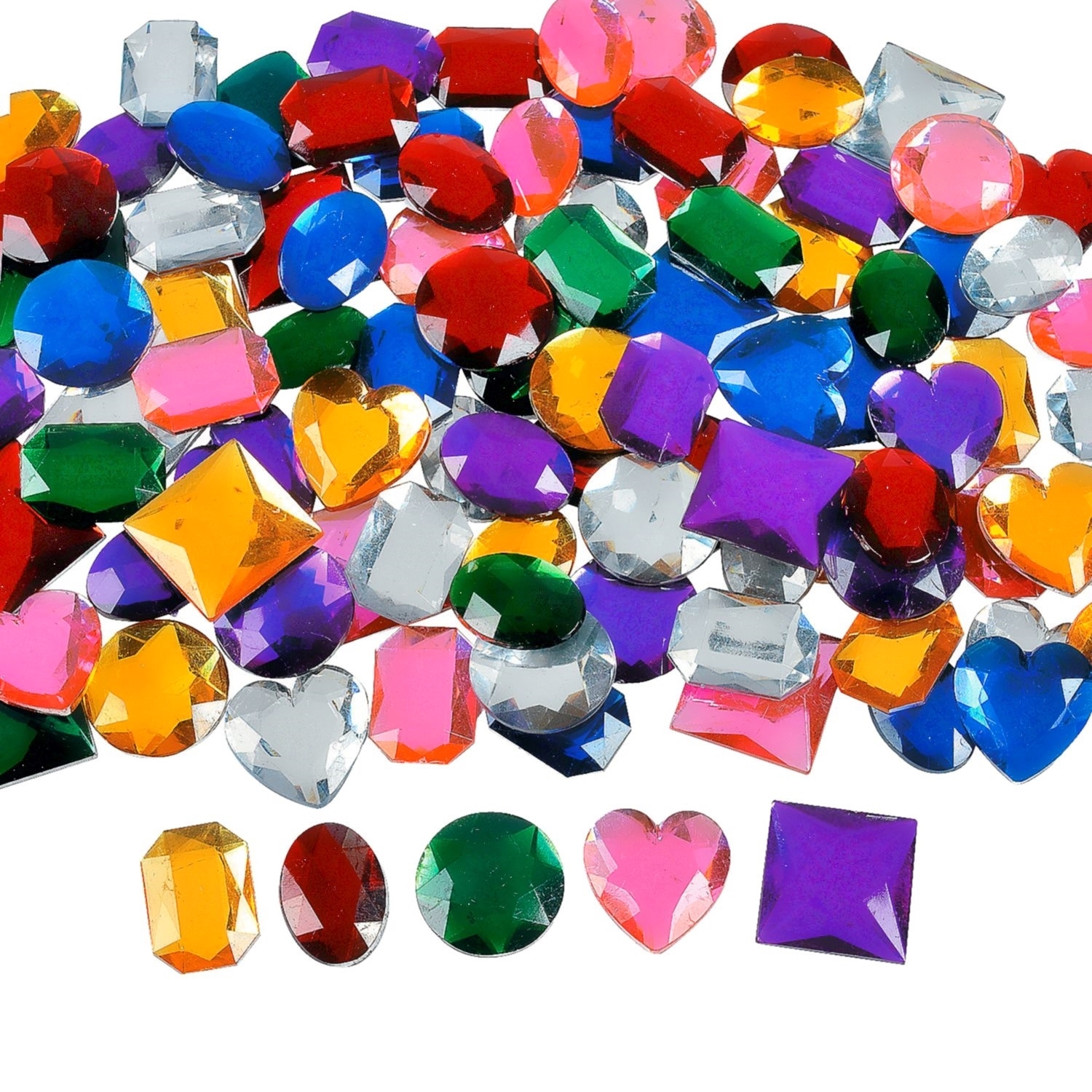 Large Adhesive Acrylic Jewels (Pack of 100)