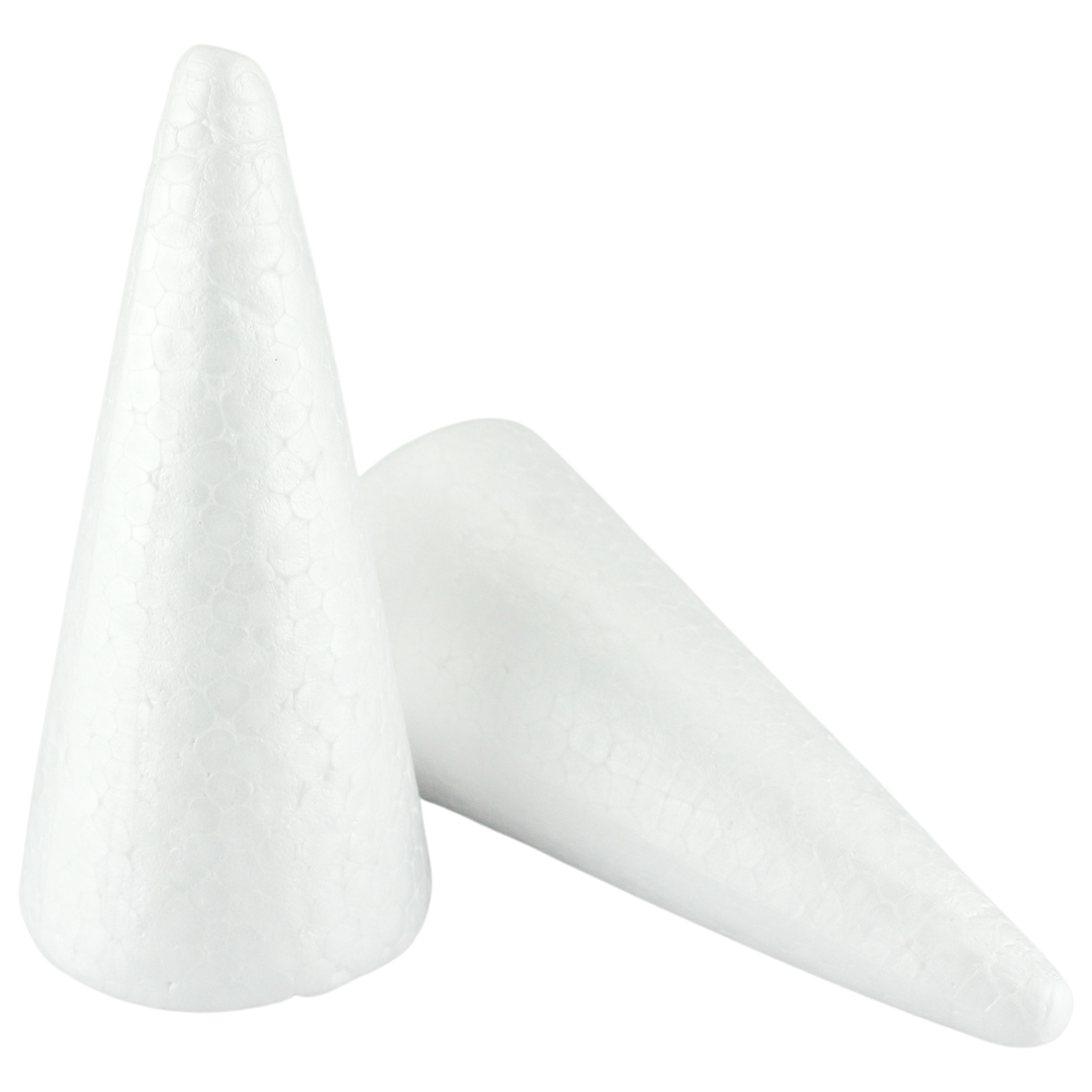 White Styrofoam Cones 14.5cm (Pack of 2)