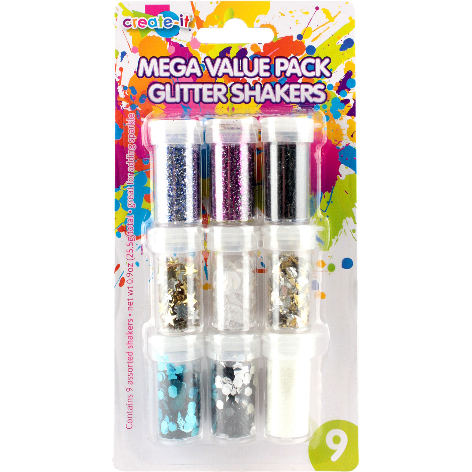 Assorted Cosmic Glitter Shakers  (Pack of 9) 