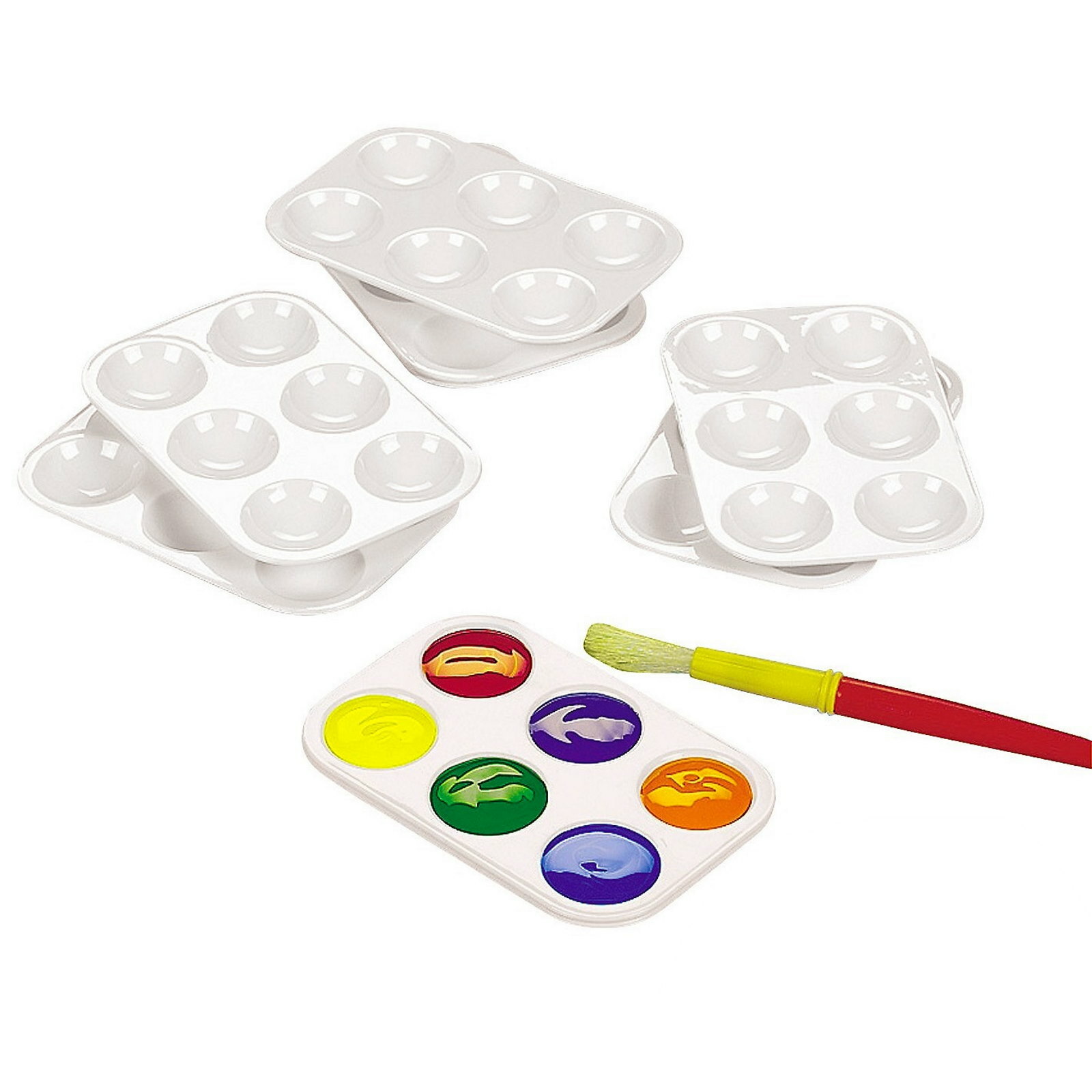 Small Plastic Paint Palettes (Pack of 12)