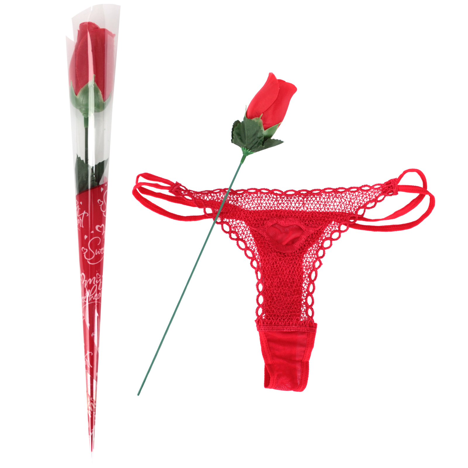 Single Stem Red Panty Rose 
