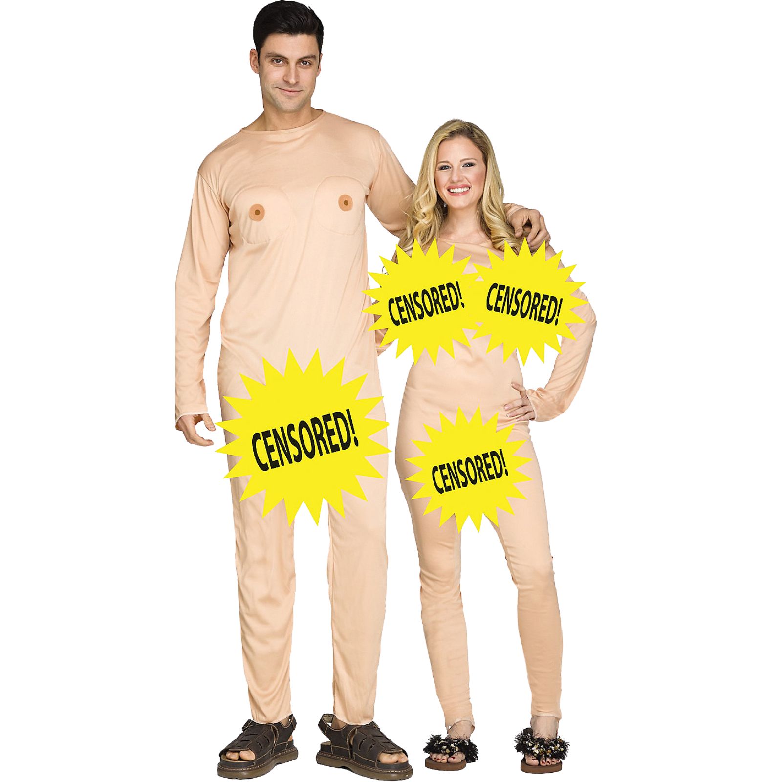 Adult Nudist Couples Costume One Size