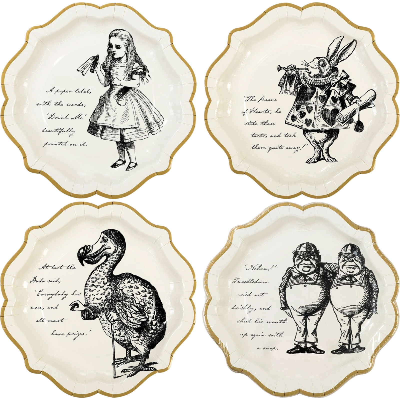 Talking Tables Alice In Wonderland Mad Hatter Party Paper Plates (Pack of 12) 
