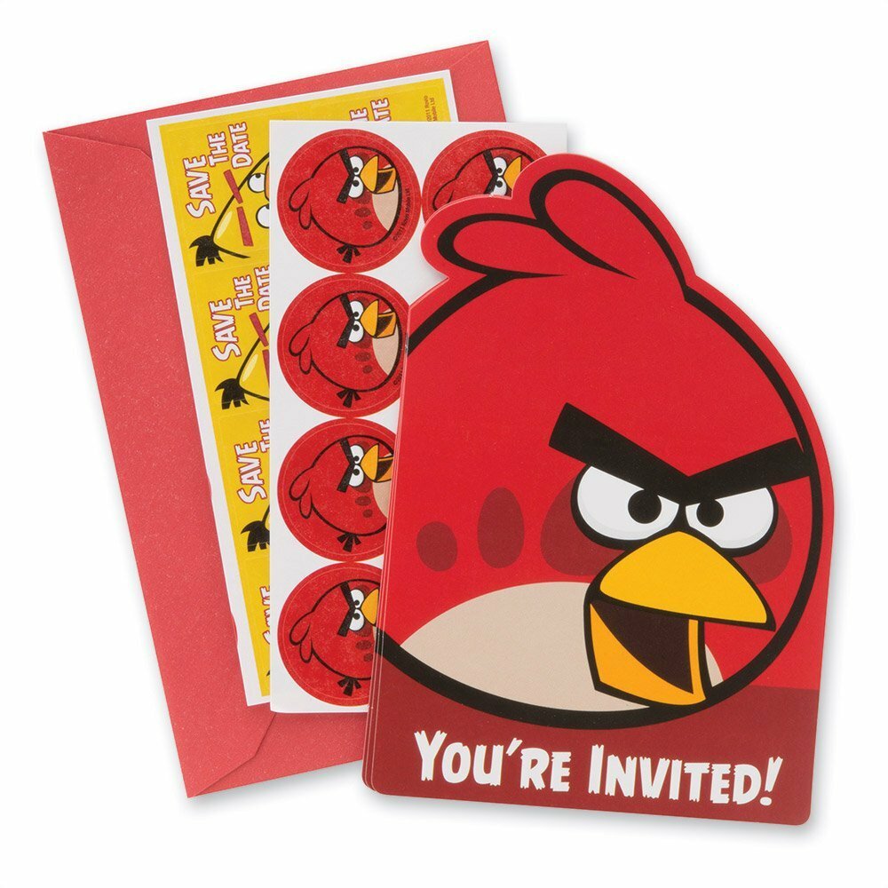 Angry Birds Party Invitations (Pack of 8)