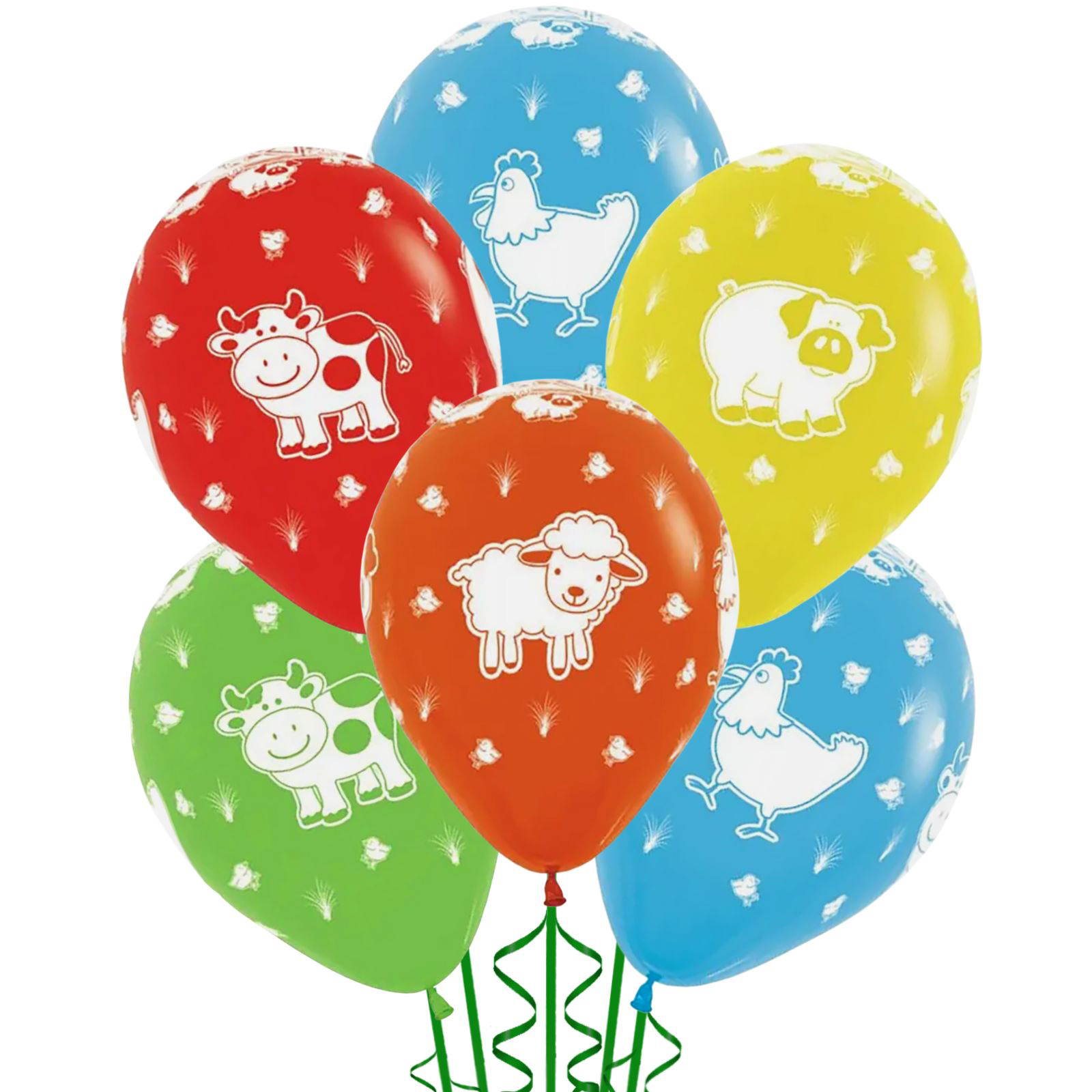 Sempertex All Over Farm Animals Balloons (Pack of 12)