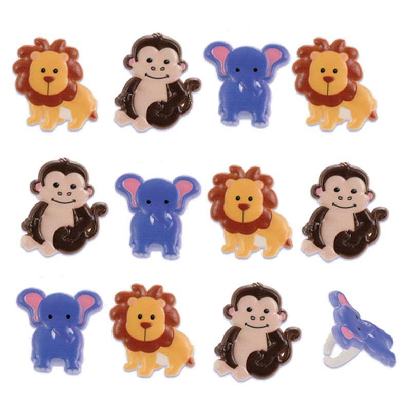 Zoo Animals Cupcake Rings (Pack of 12)