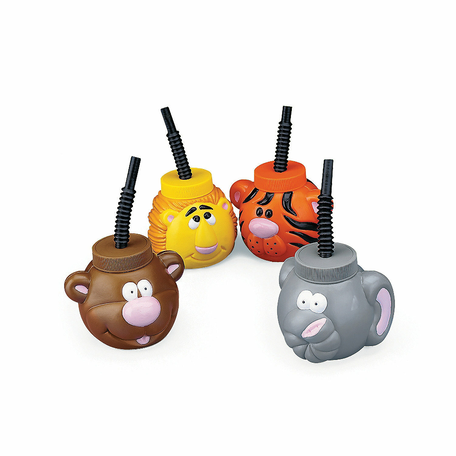 Zoo Animal Novelty Cup with Straw