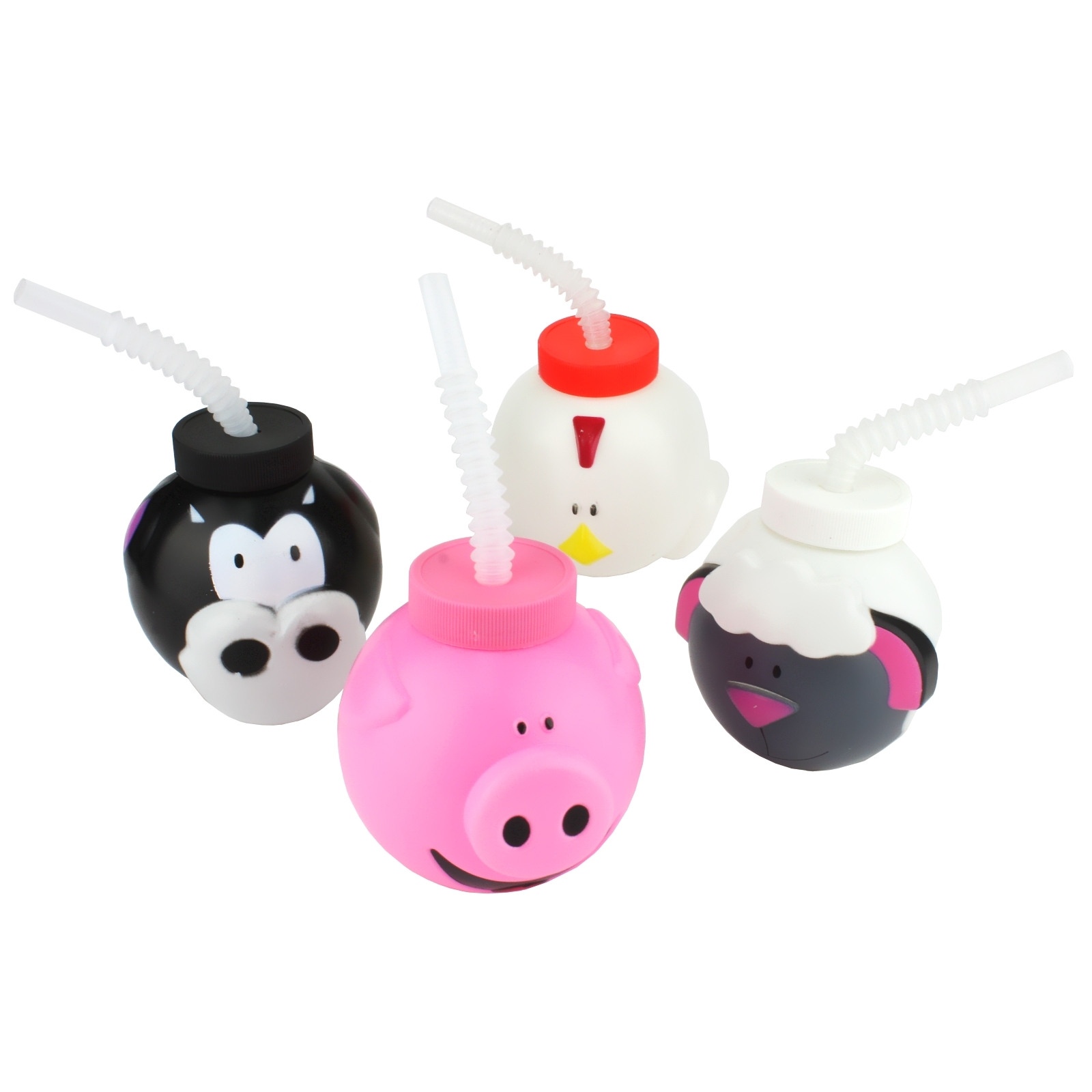Farm Animal Novelty Cup with Straw