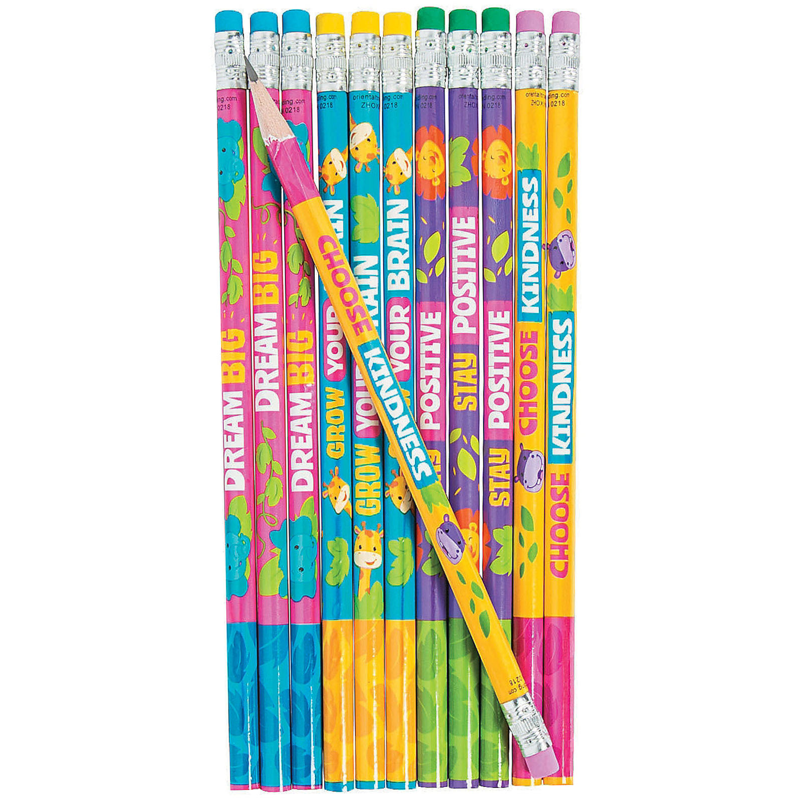 Motivational Jungle Animal Pencils (Pack of 24)