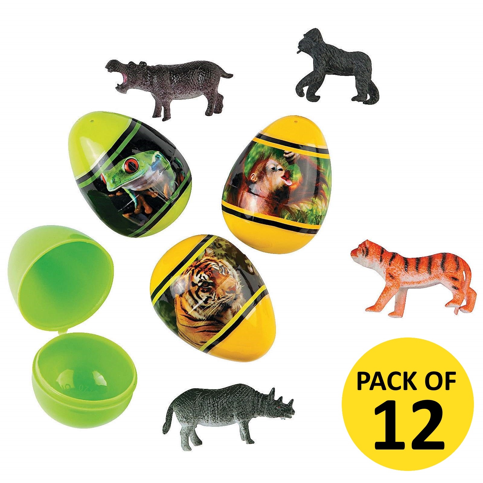 Toy Filled Animal Plastic Eggs (Pack of 12)