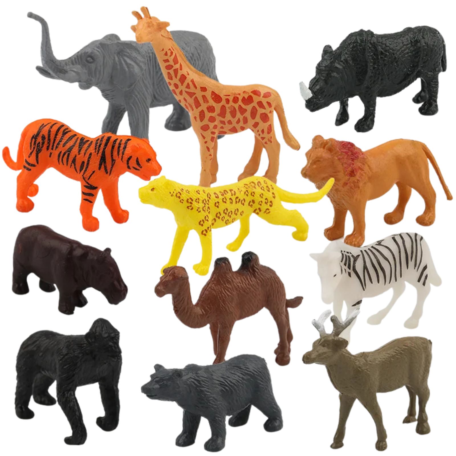Plastic Wild Animal Toys (Pack of 12)