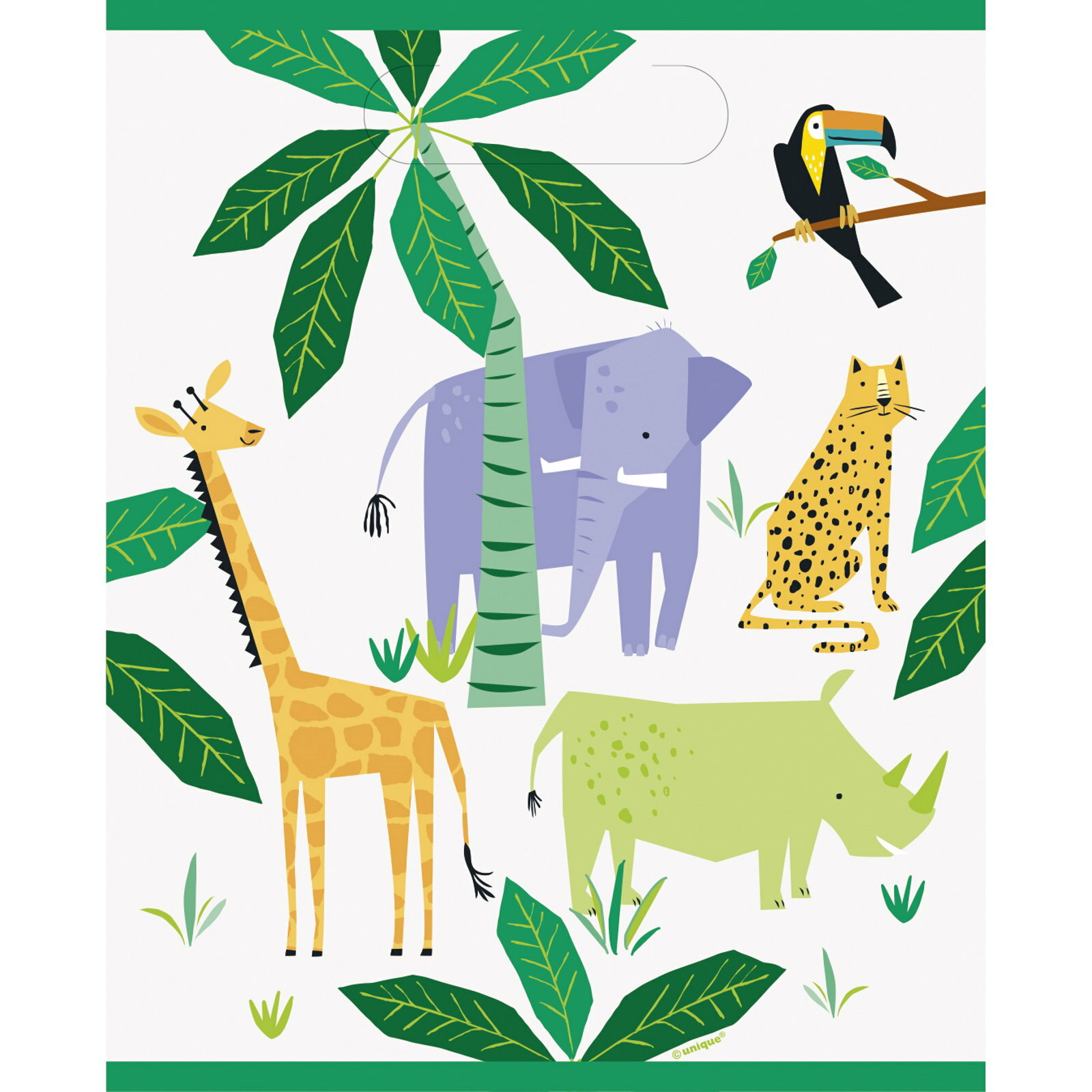 Animal Safari Plastic Lolly / Treat Bags (Pack of 8)