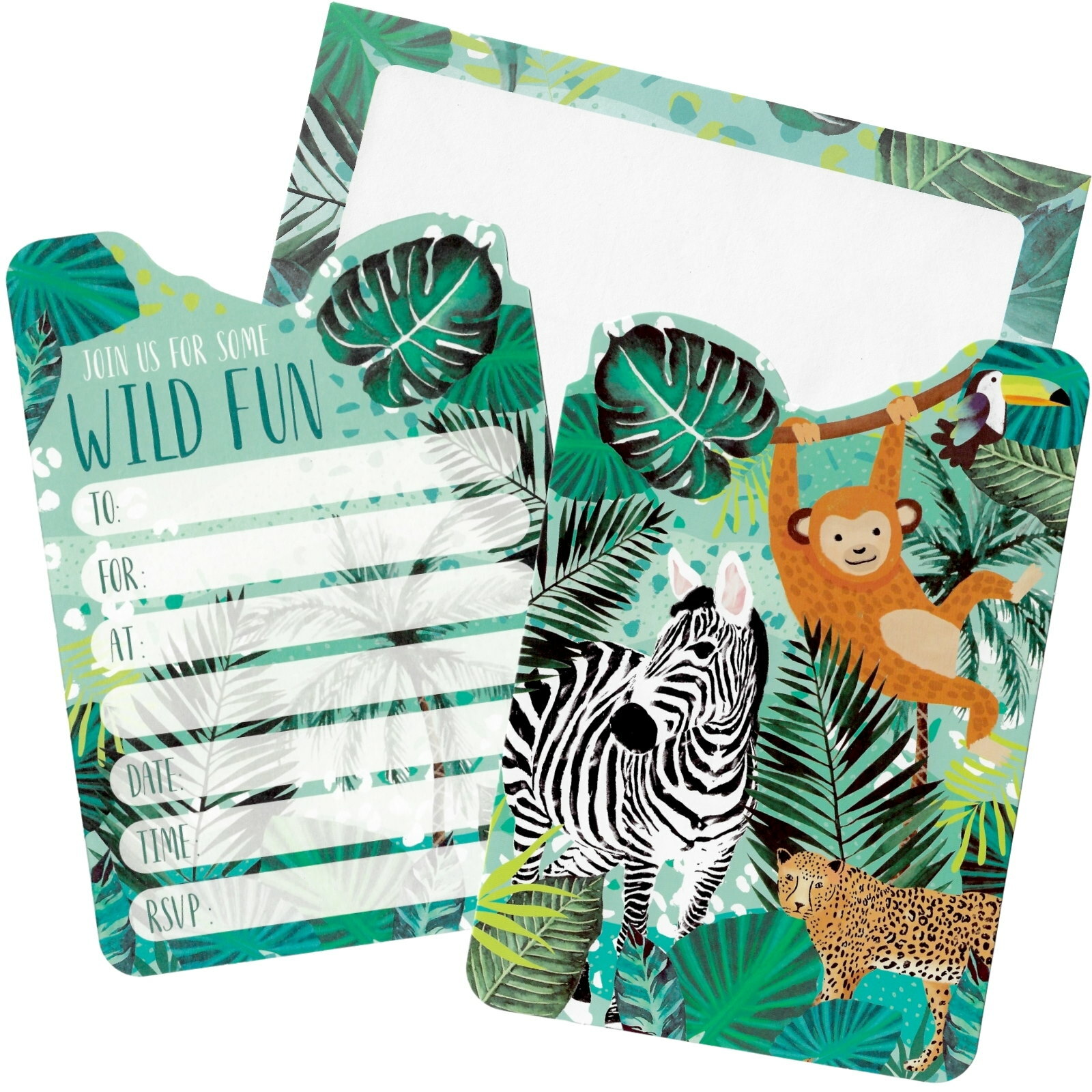 Wild Jungle Party Invitations (Pack of 8)