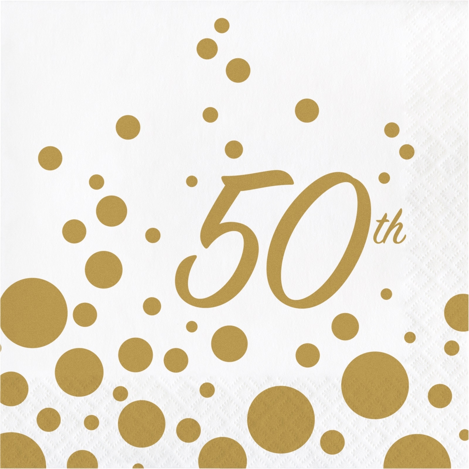 50th Gold Anniversary Sparkle and Shine Large Napkins / Serviettes (Pack of 16)