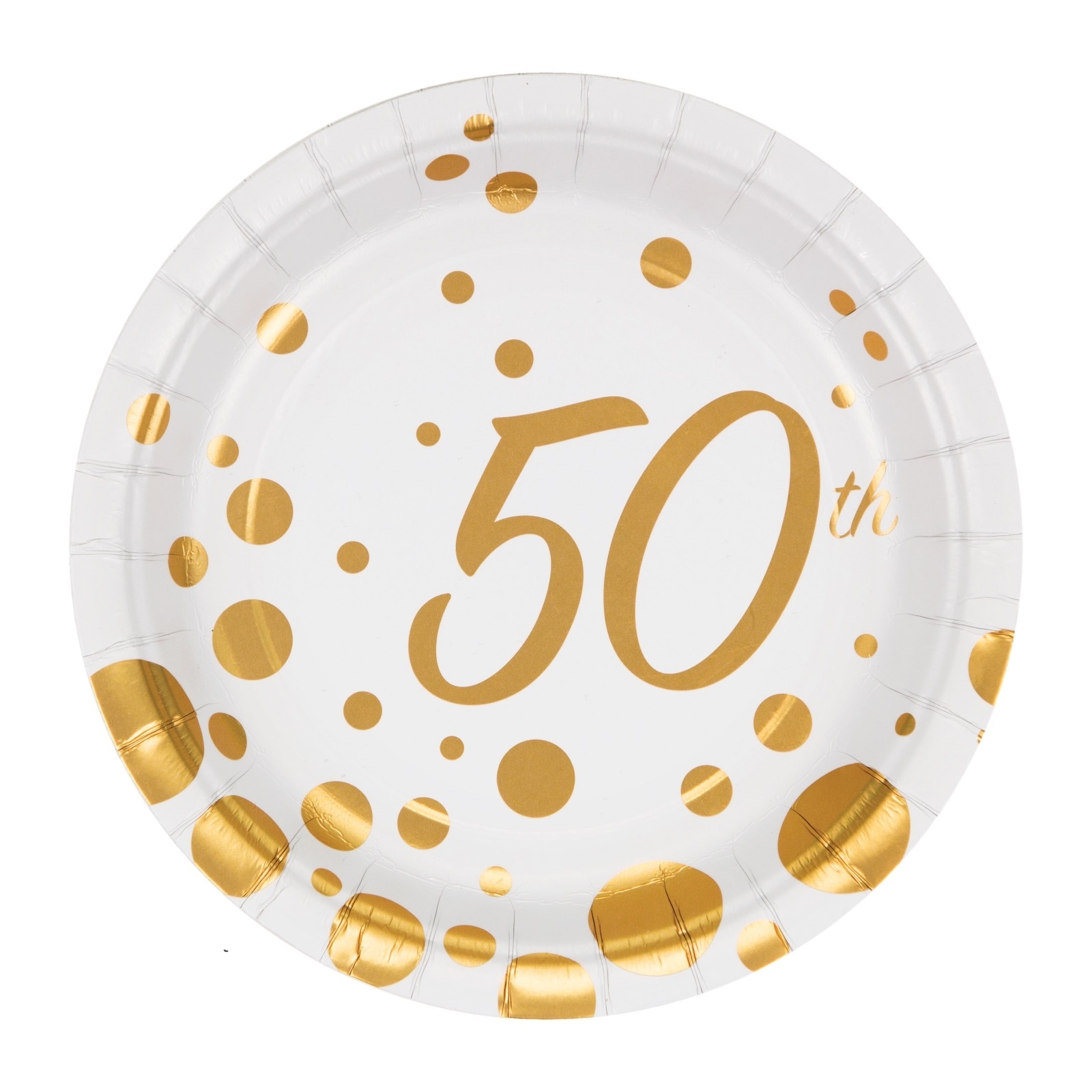 50th Gold Anniversary Sparkle and Shine Small Paper Plates (Pack of 8)