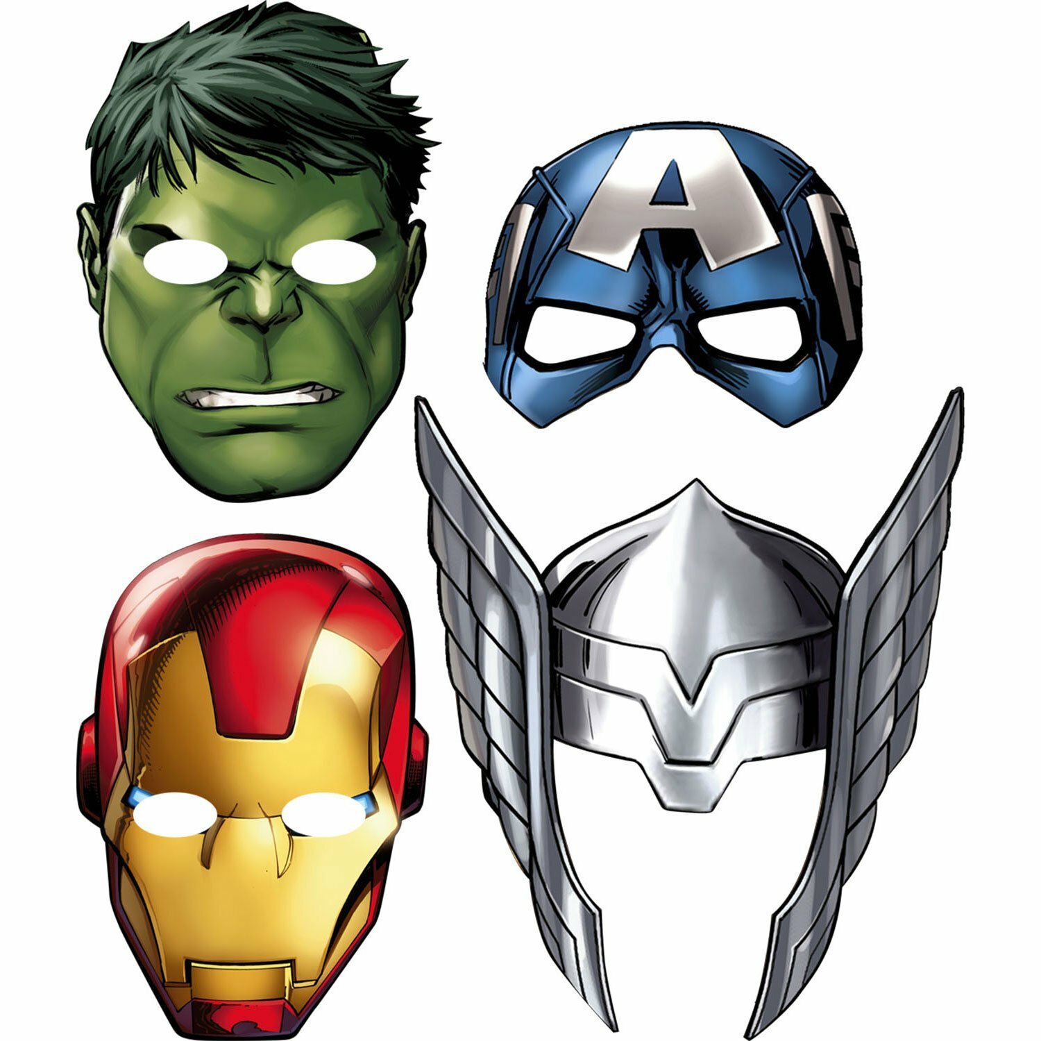 Avengers Assemble Party Masks (Pack of 8)