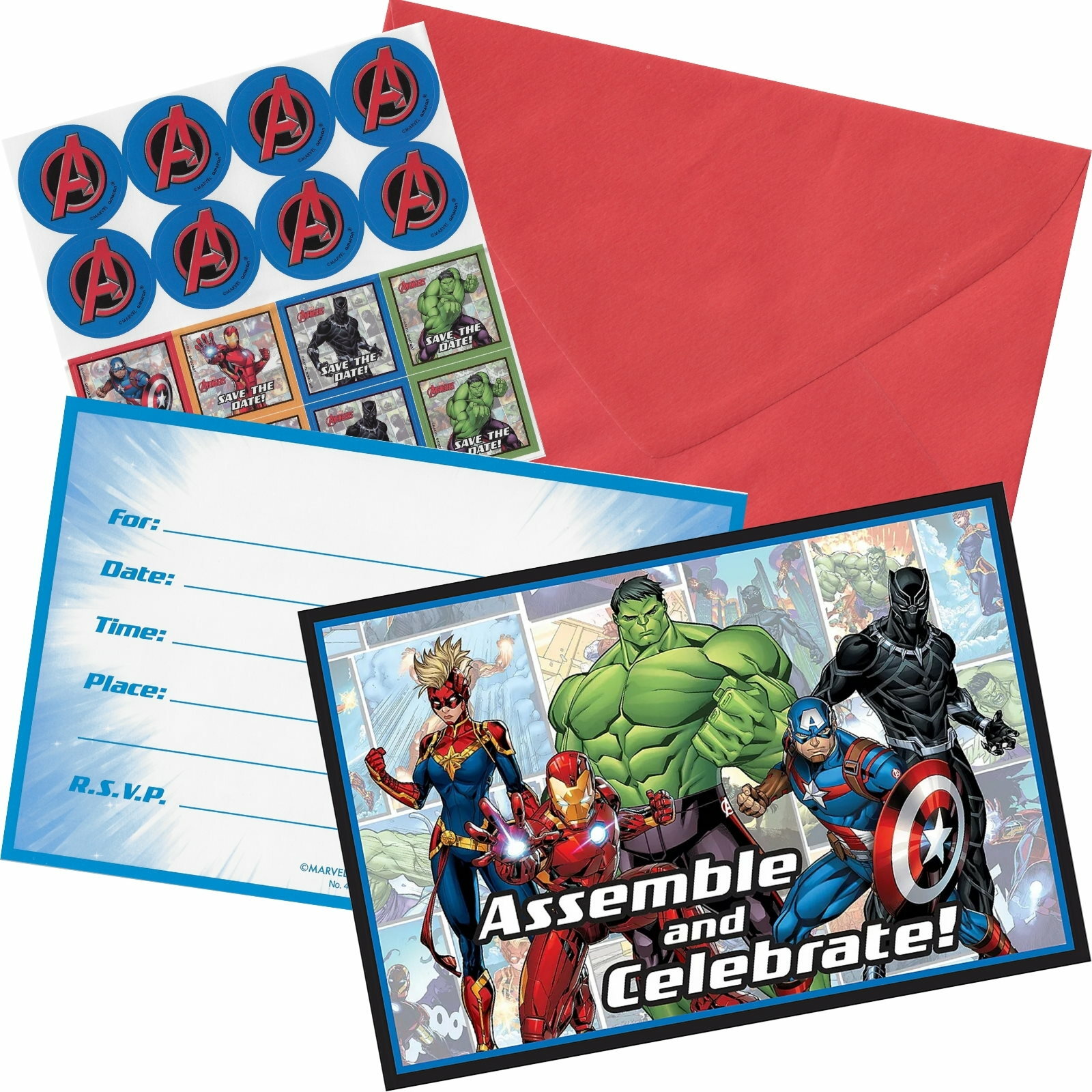 Marvel Avengers Powers Unite Party Invitations (Pack of 8)