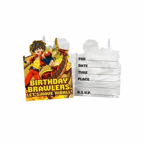 Bakugan Party Invitations (Pack of 8)