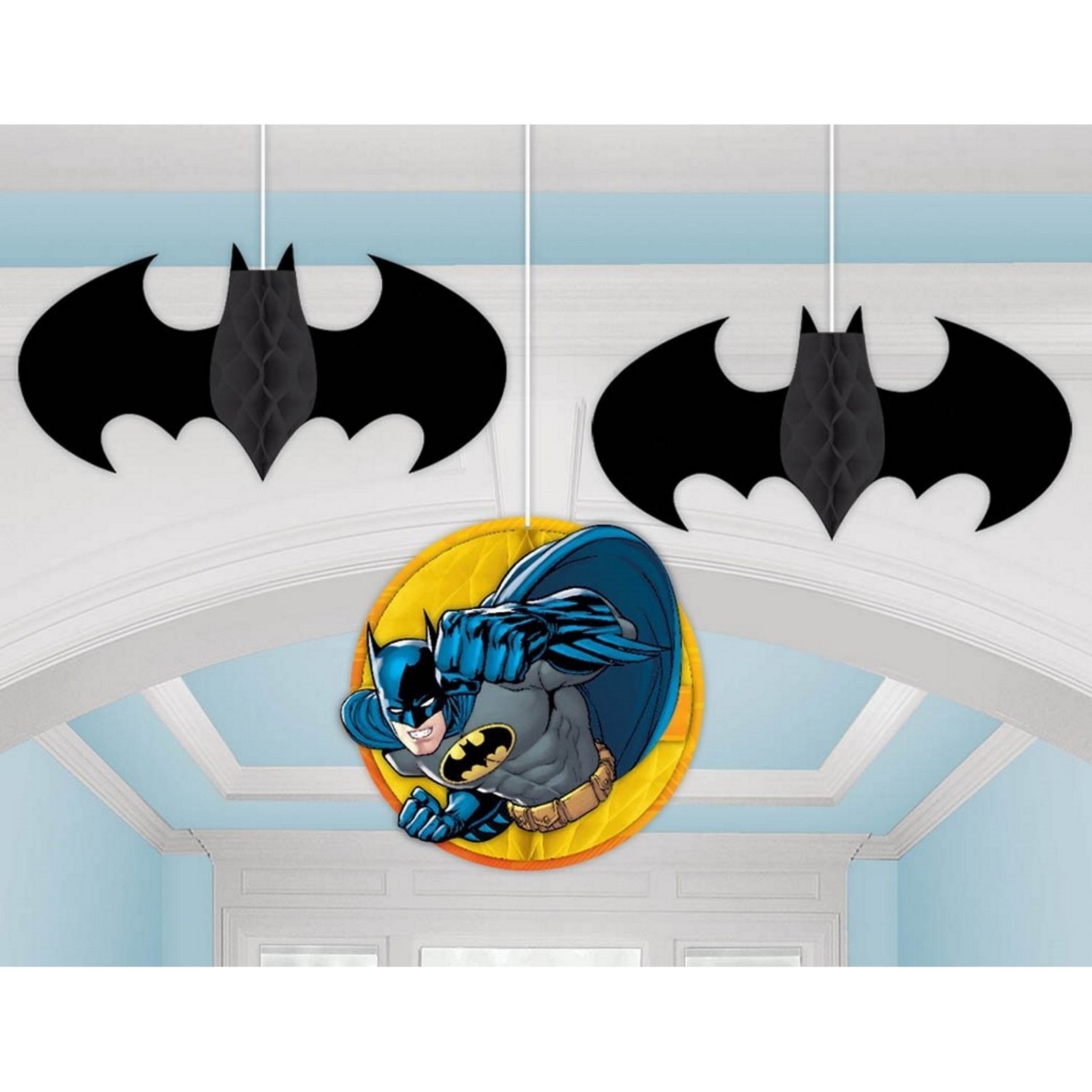 Batman Honeycomb Decorations (Pack of 3)