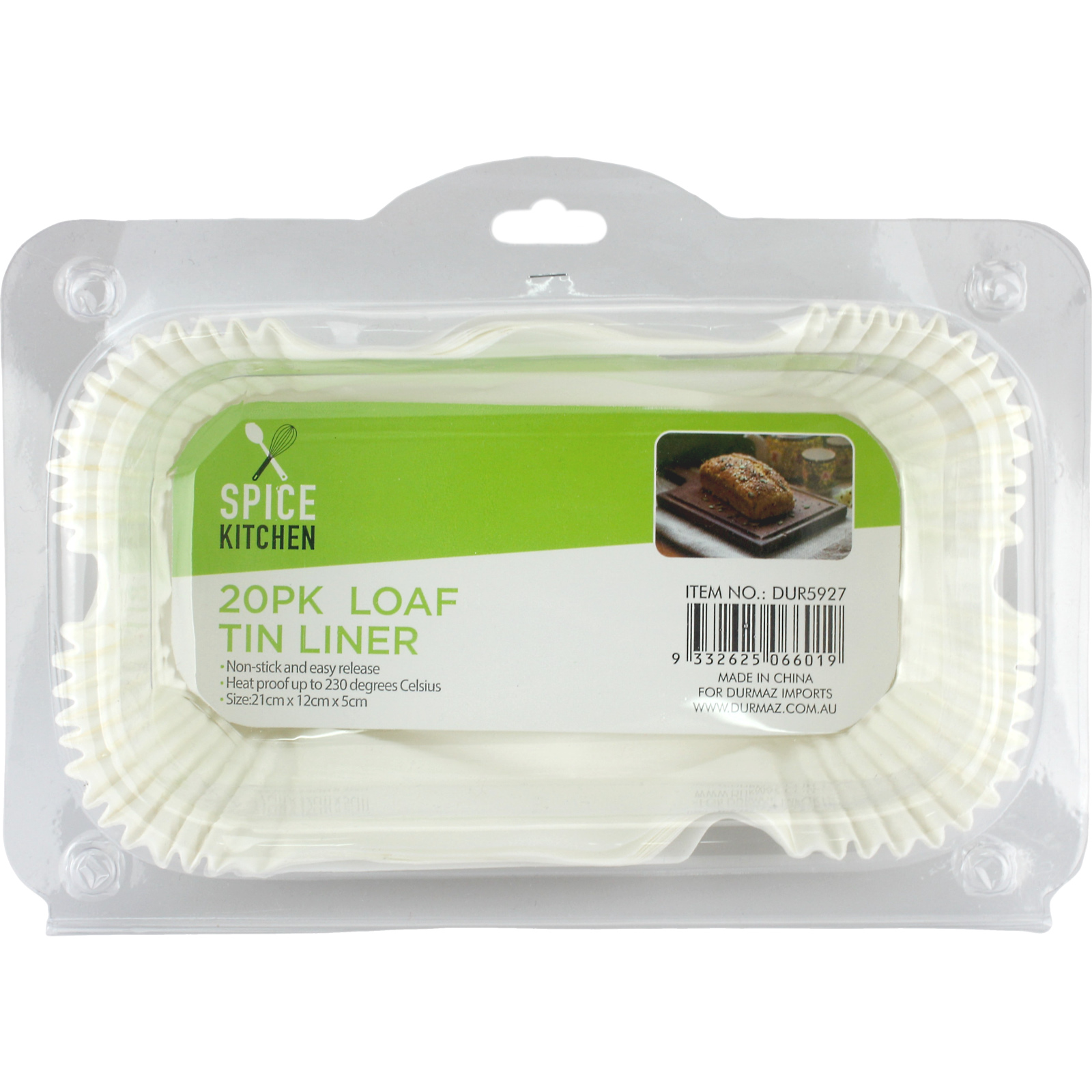 Paper Loaf Tin Liners 22cm (Pack of 20)