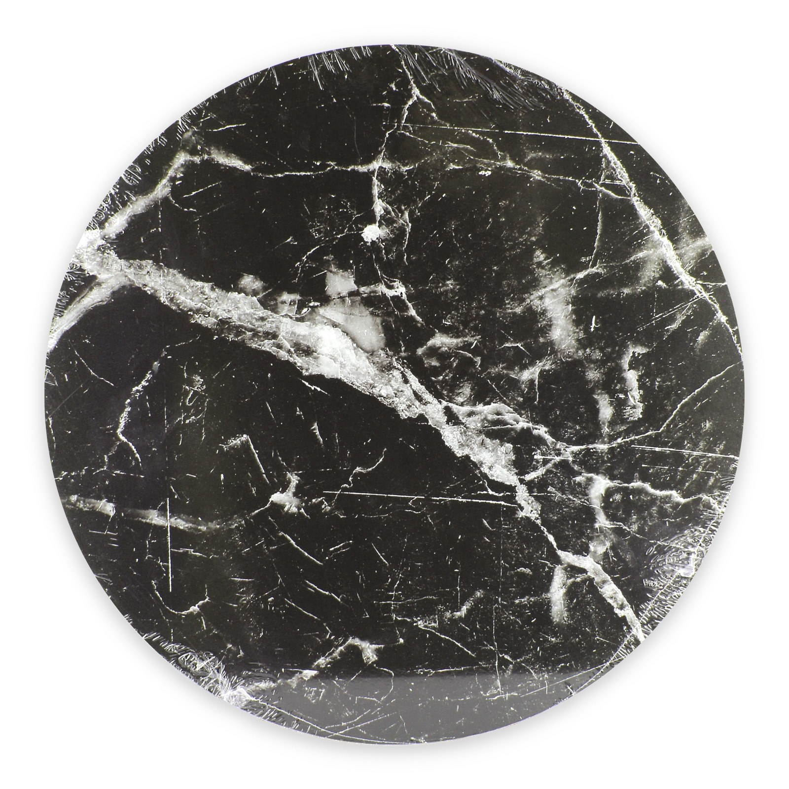 Black Marble Print Round Cake / Serving Board 30cm 