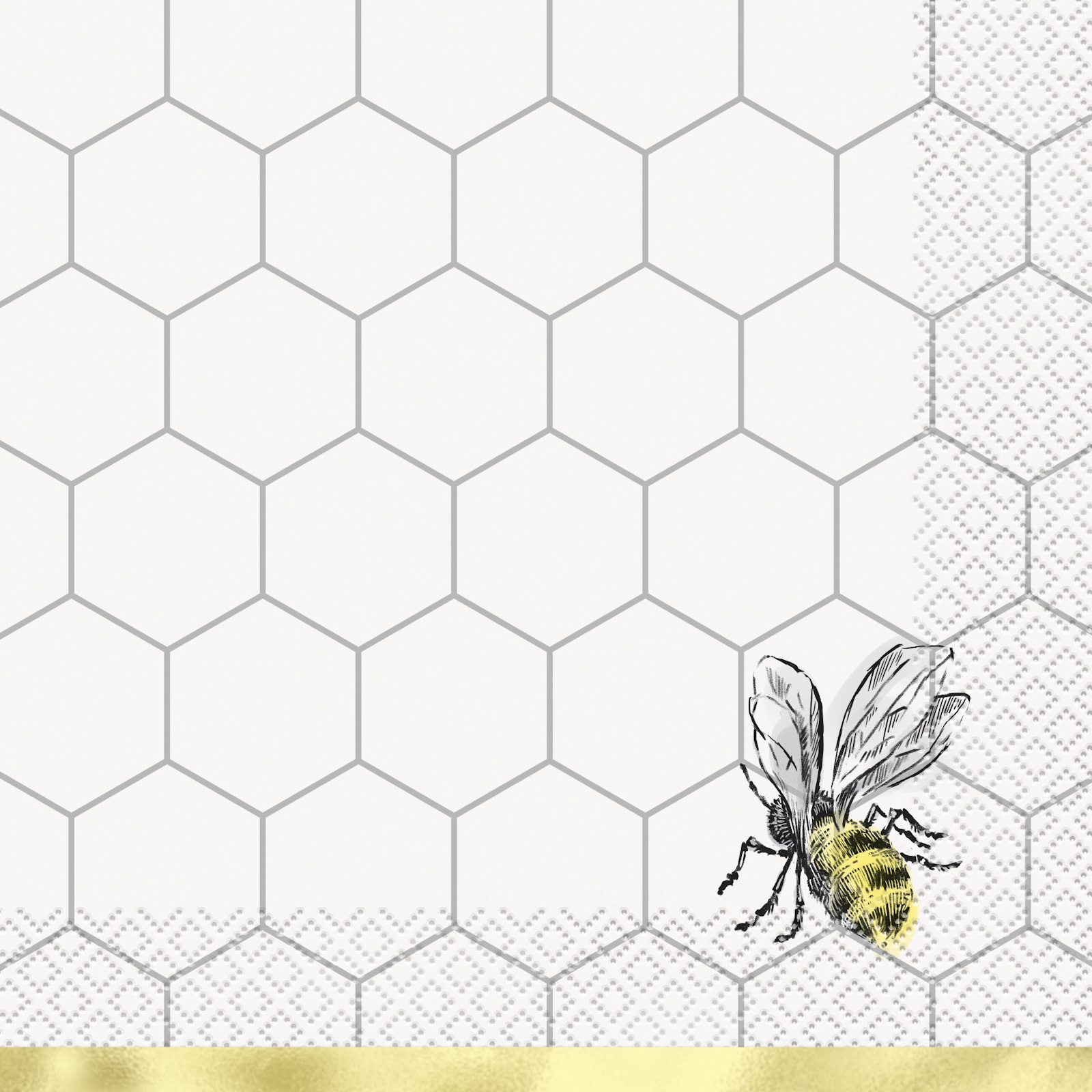 Golden Bumble Bee Large Napkins / Serviettes (Pack of 16) 