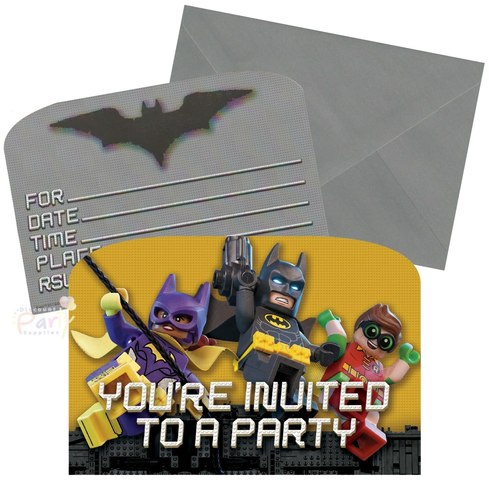 Batman Lego Party Invitations (Pack of 8)