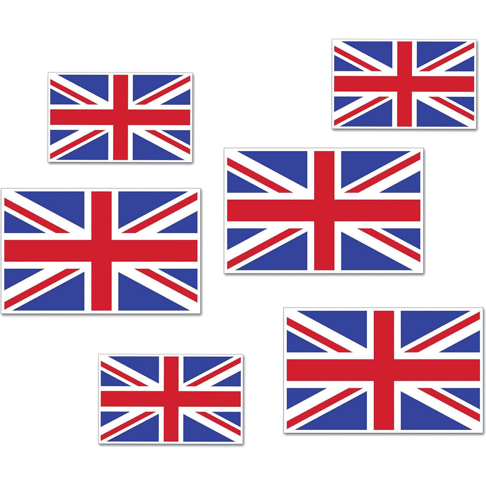 British Flag Cutout Wall Decorations (Pack of 6) 