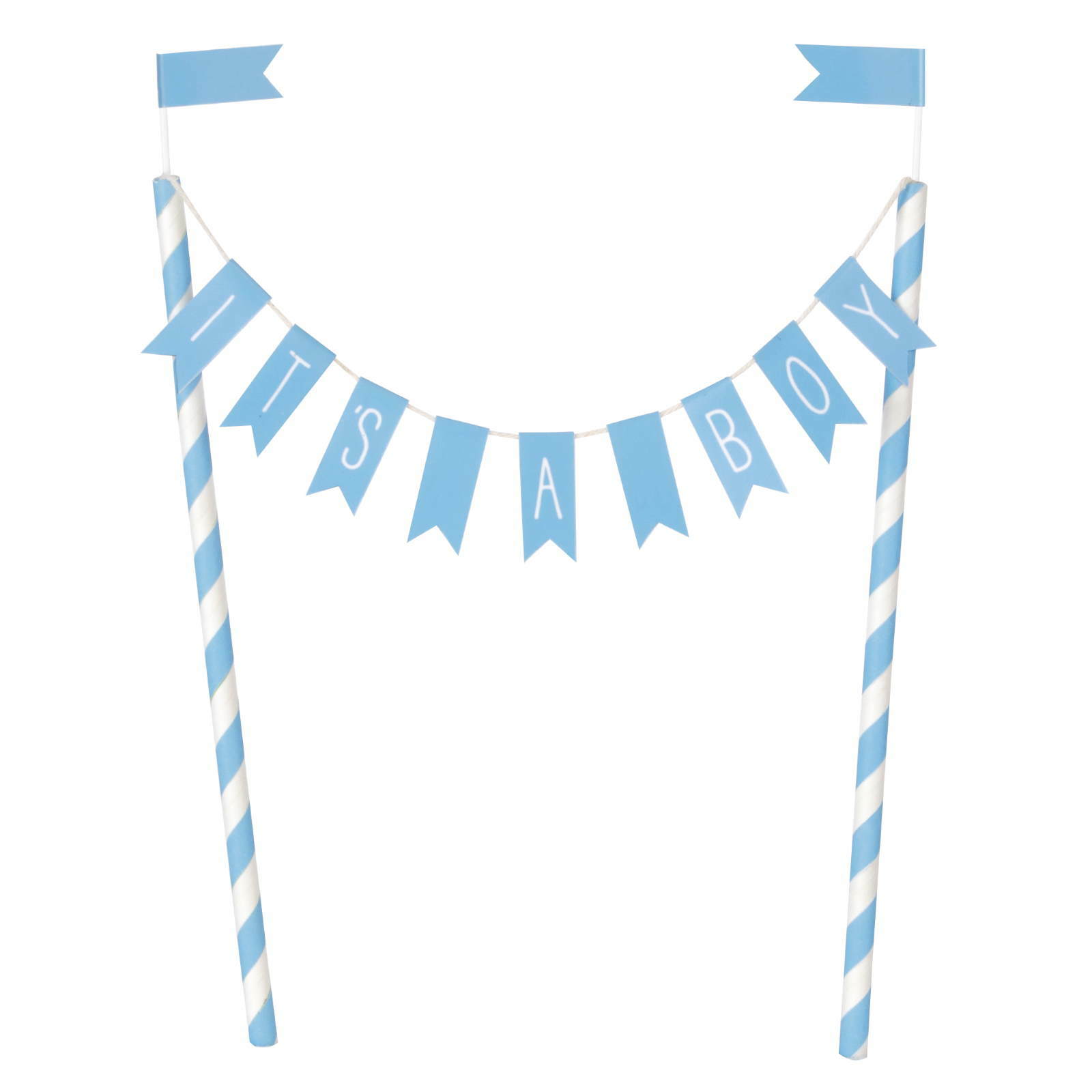 Blue Hearts Baby Shower Bunting Cake Topper