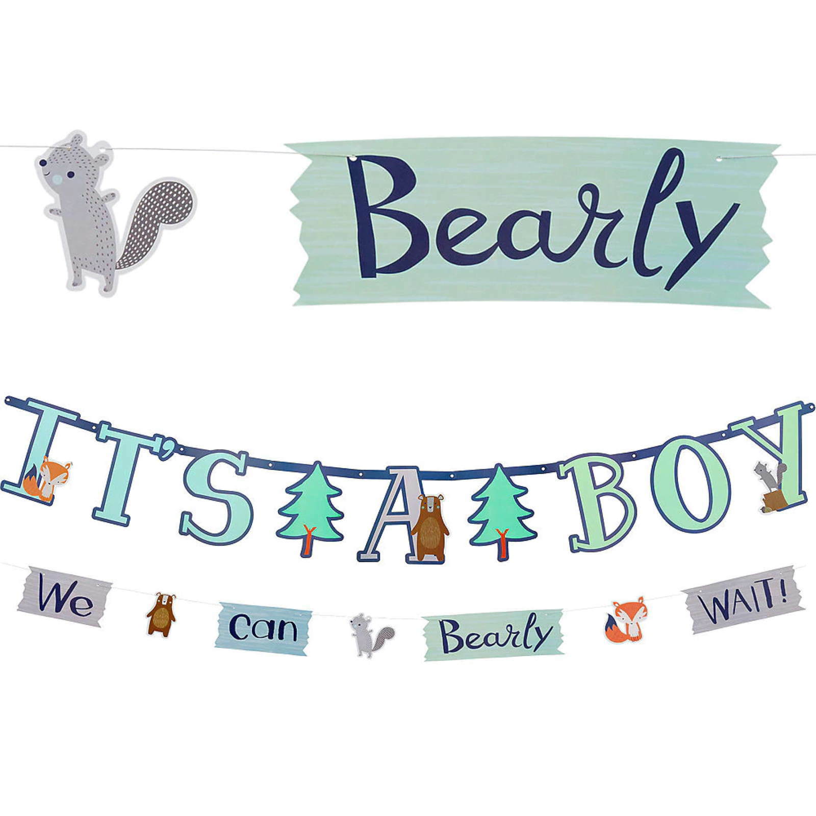 Bear-ly Wait Baby Boy Jumbo Letter Banner Kit