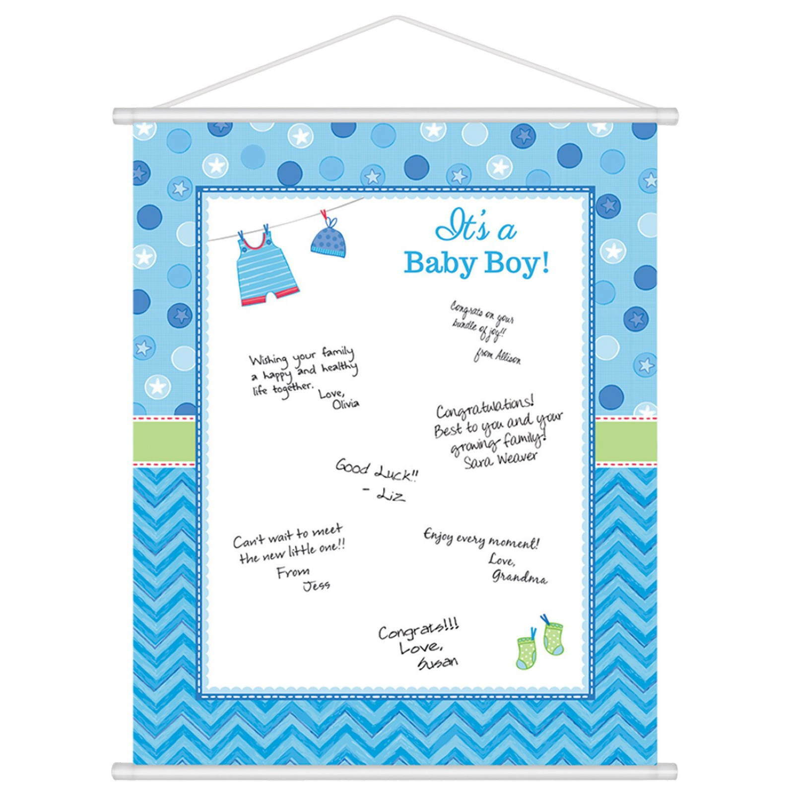 Shower With Love Boy Plastic Sign In Sheet
