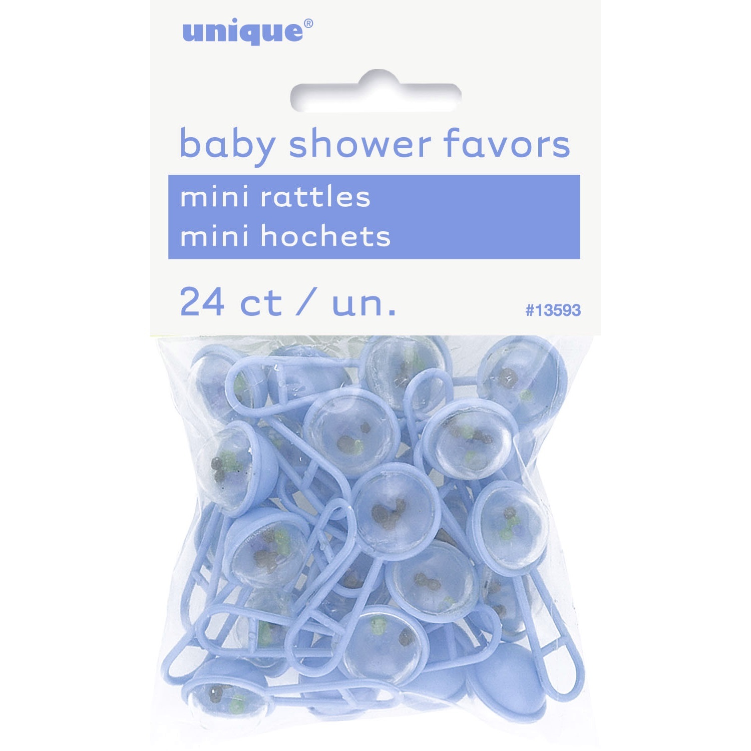 Blue Mini Baby Rattles (Pack of 24)