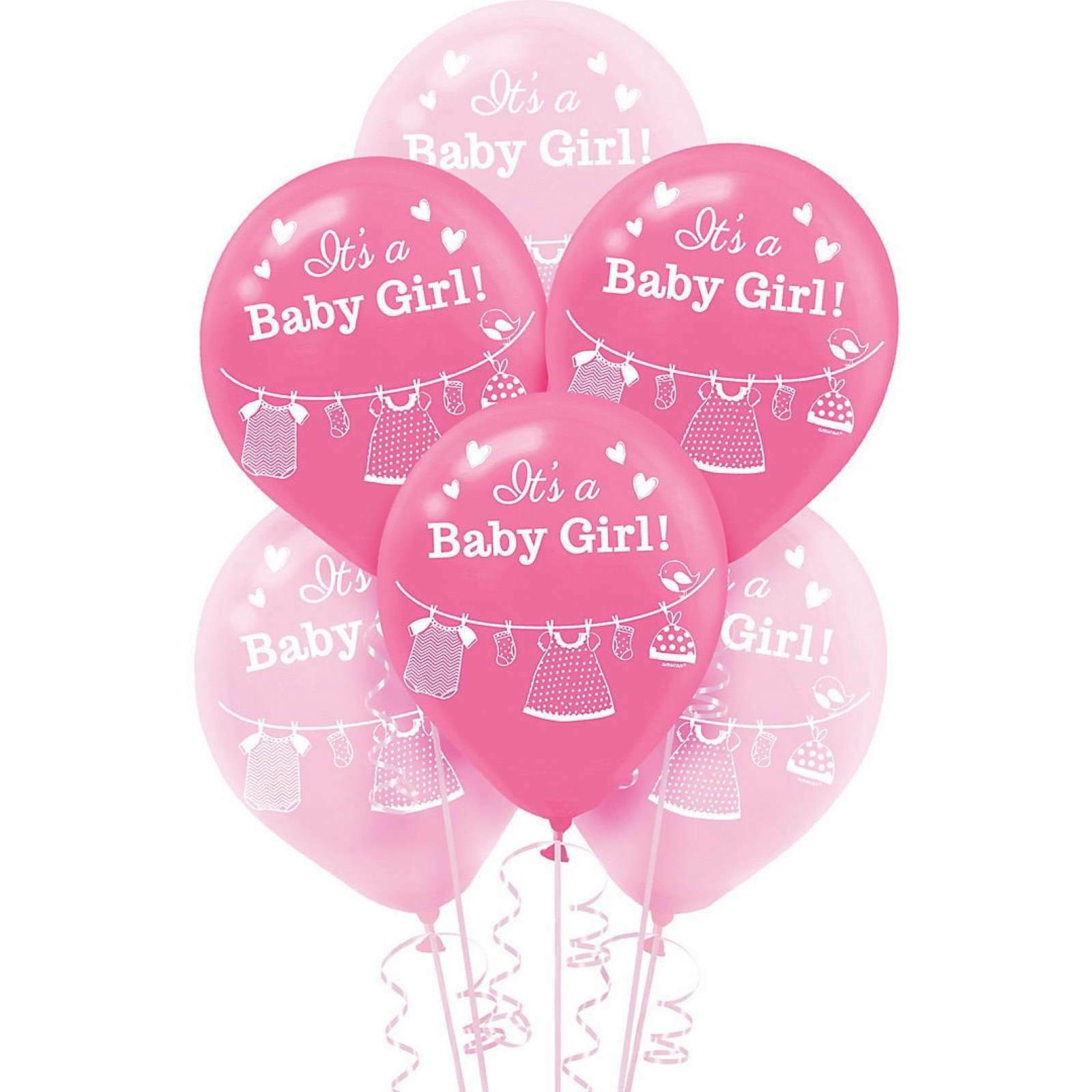 Shower With Love Girl Balloons (Pack of 15)