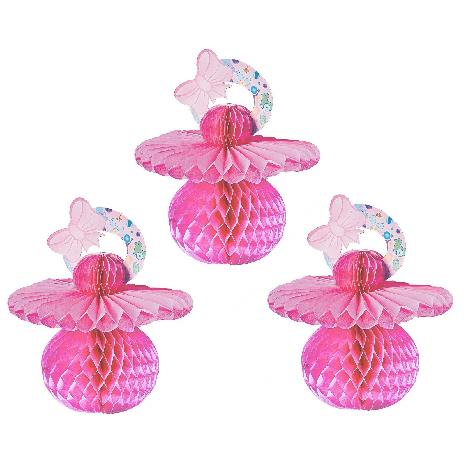 Pink Tissue Dummy Decorations (Pack of 3)