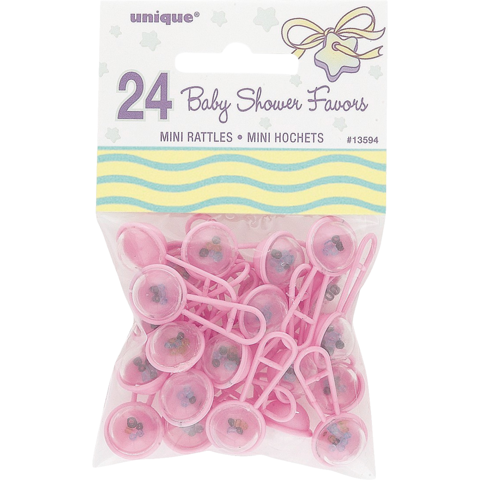 Pink Mini Baby Rattles (Pack of 24)