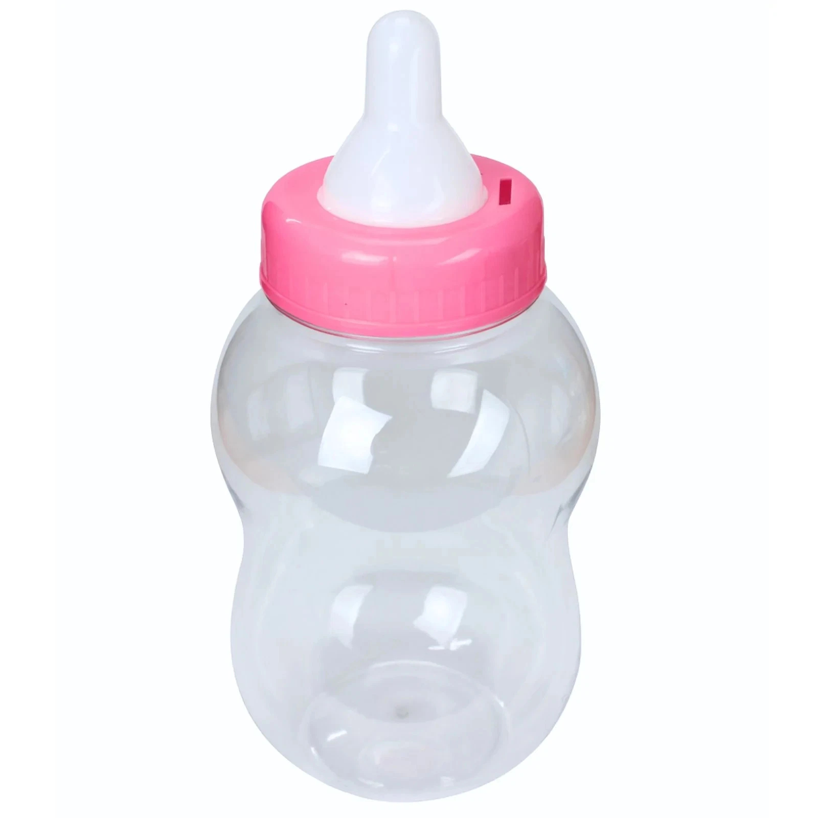 Giant Pink Fillable Baby Bottle Bank 38cm 