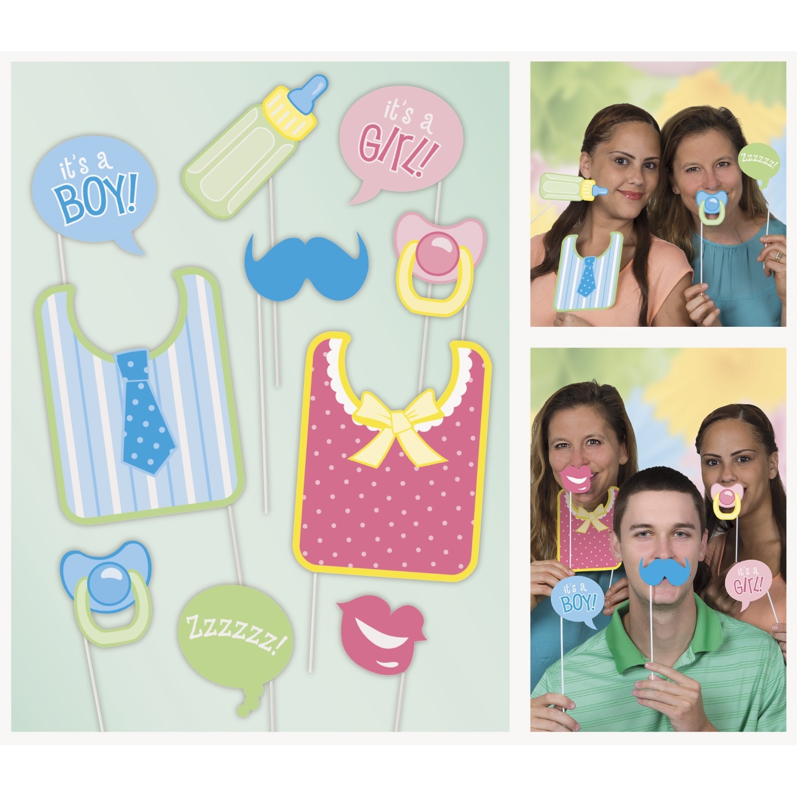 Baby Shower Photo Booth Prop Set (Pack of 10)