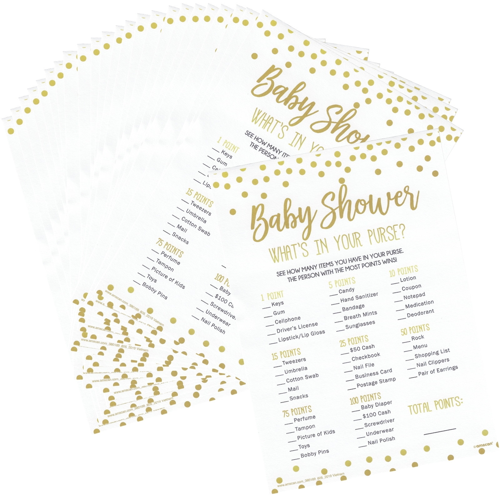 Baby Shower What's In Your Purse Game (Pack of 24)